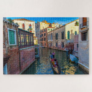 Puzzle Vue pittoresque d'un canal avec gondole, Venise, I