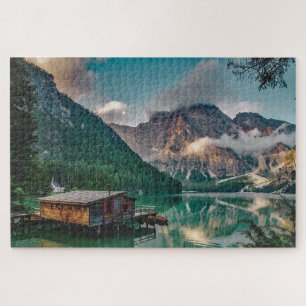 Puzzle Vue pittoresque sur le lac house alpine