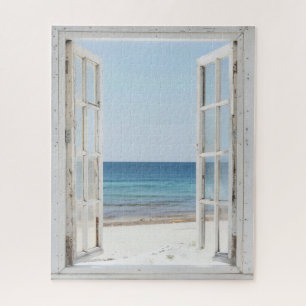 Puzzle Vue Sur La Fenêtre De Plage Tranquille