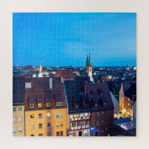 Puzzle Vue sur la vieille ville de Nuremberg la nuit