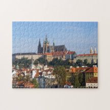 Vue sur la vieille ville et le château de Prague, 