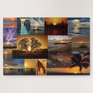 Puzzle Vue sur le coucher de soleil du monde - 20x30 pouc