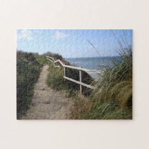 Puzzle Vue sur mer gazon et sentier