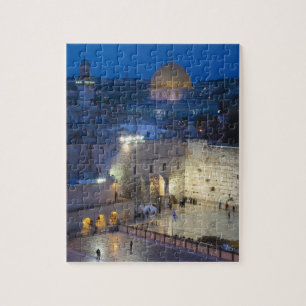 Puzzle Vue sur Western Wall Plaza, en fin de soirée