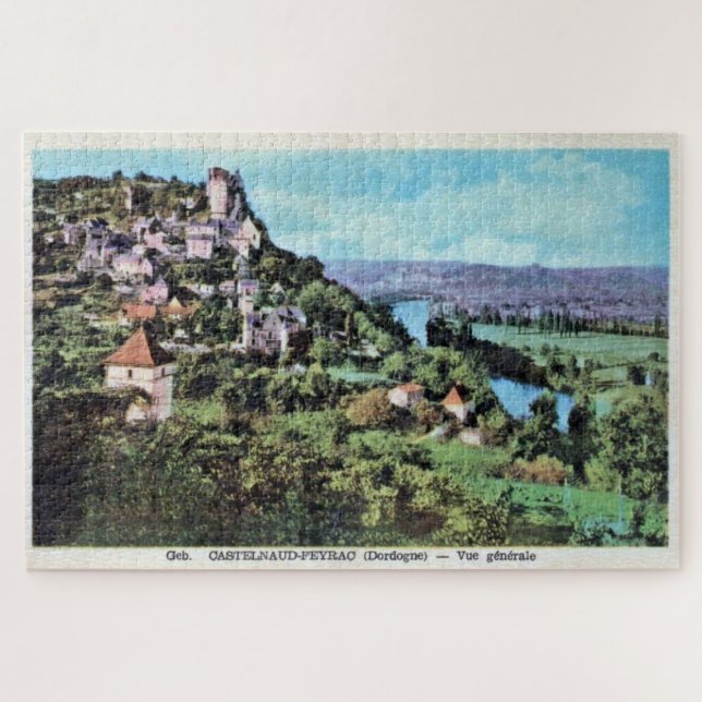 Puzzle Vue vintage de Castelnaud-la-Chapelle, France (Horizontal)