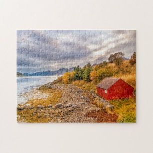 Puzzle Vues sur la mer et la montagne en Lofoten Nordland