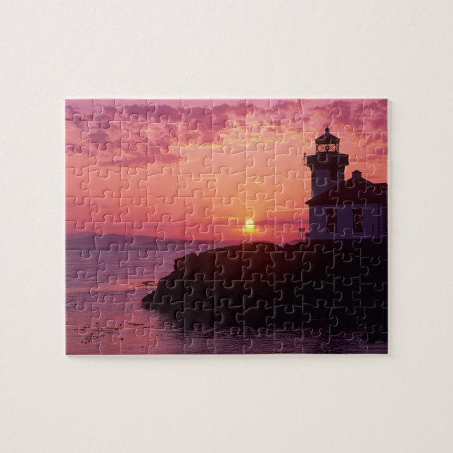 Puzzle WA, île San Juan, phare de Lime Kiln, 1919, (Horizontal)