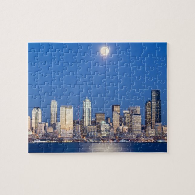 Puzzle WA, Seattle, ligne d'horizon de Seattle et baie d' (Horizontal)