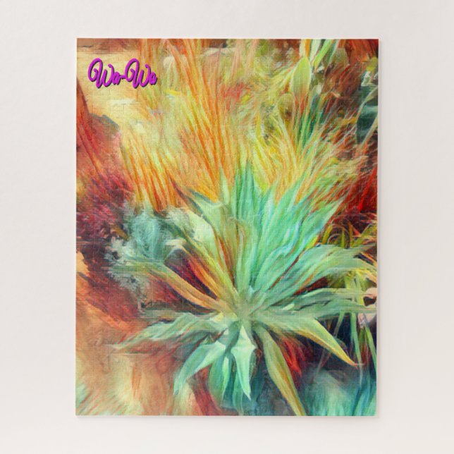 Puzzle Wa-Wo Wave NFT Art Collection THIRSTY SUCCULENT 25 (Vertical)