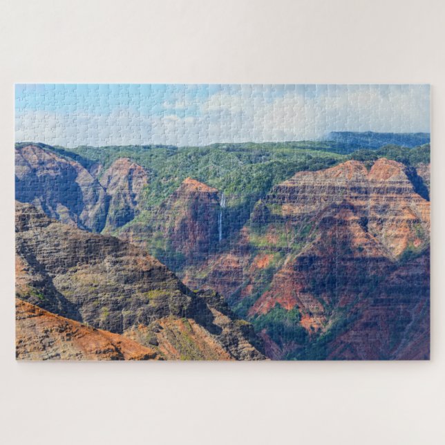 Puzzle Waipoo Falls in Waimea Canyon, Kauai, Hawaii (Horizontal)