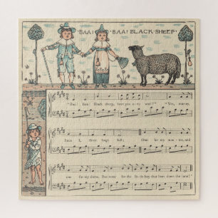 Puzzle Walter Crane Baa Baa Mouton Noir Comptine