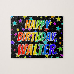 Puzzle "WALTER" Prénom, Amusant "HEUREUX ANNIVERSAIRE"