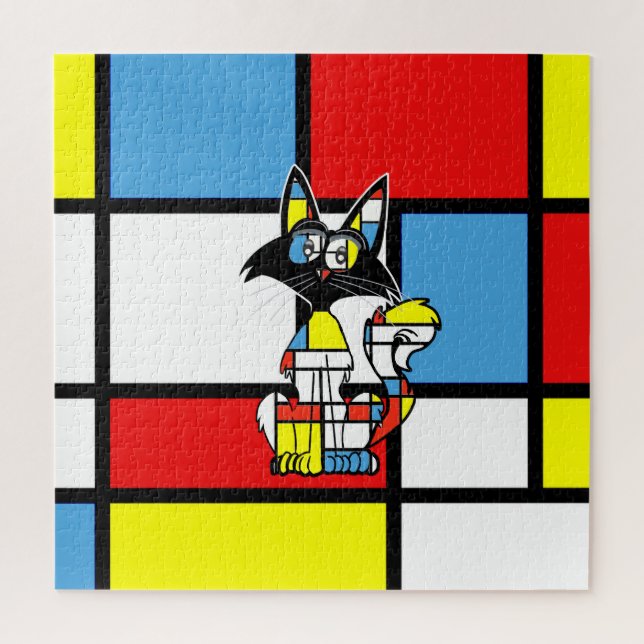 Puzzle Walter se retrouve dans un Piet Mondrian (Vertical)