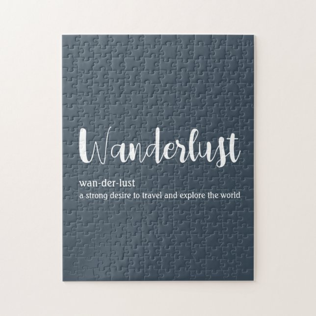Puzzle Wanderlust définition blanc gris bleu couleur (Vertical)