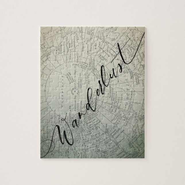 Puzzle Wanderlust Turquoise Ombre Watercolor Carte d'aven (Vertical)