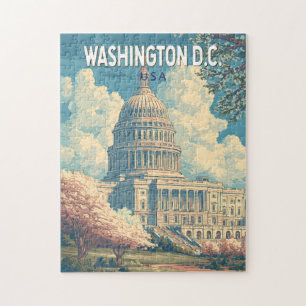 Puzzle Washington DC Capitale Voyage Art Rétro
