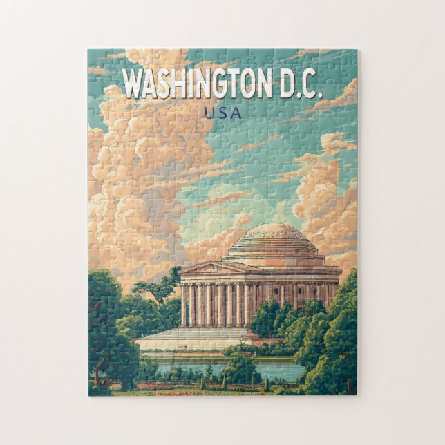 Puzzle Washington DC Thomas Jefferson Memorial Travel Art (Vertical)