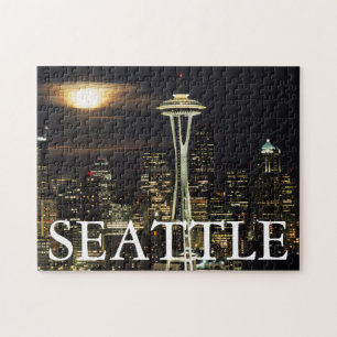 Puzzle Washington, Seattle, Skyline la nuit à partir de 