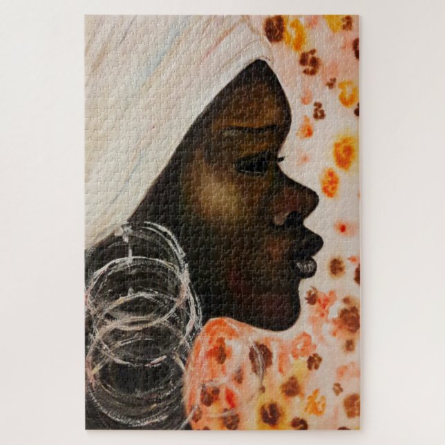 Puzzle Watercolor - African Beauty - Painted by Migned (Vertical)