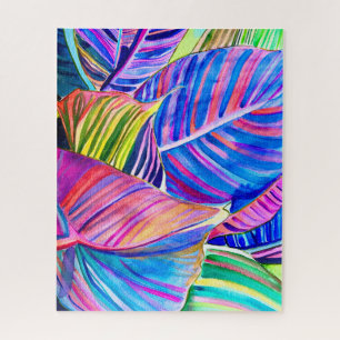 Puzzle Watercolor art canna tropicale feuilles