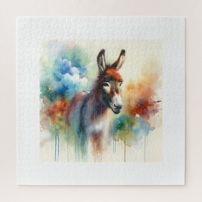Puzzle Watercolor Donkey 080824AREF138 - Watercolor (Vertical)