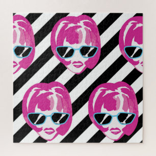 Puzzle Watercolor Fashion Girls Visages Motif