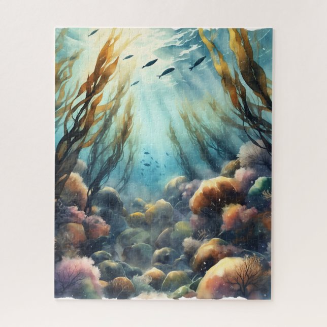 Puzzle Watercolor Kelp Forest (Vertical)
