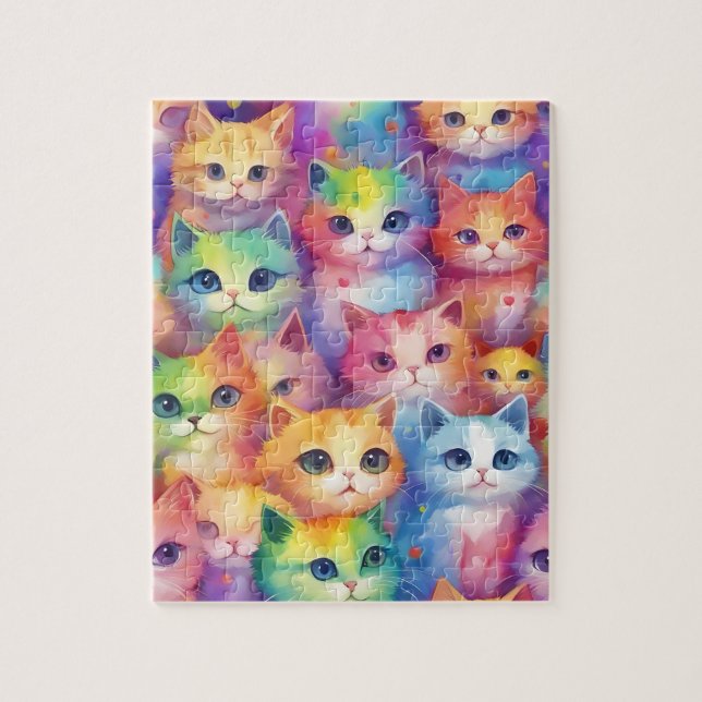 Puzzle Watercolor Little Cats (Vertical)