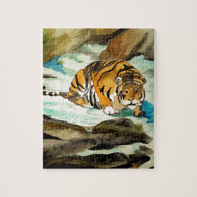 Puzzle Watercolor Tiger (Vertical)
