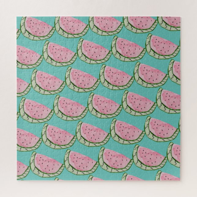 Puzzle Watercolor Watermelon Doodles Peint Motif (Vertical)