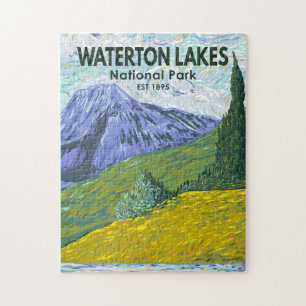 Puzzle Waterton Lakes National Park Canada Travel Vintage