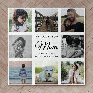 Puzzle WE LOVE YOU MOM Modern Family Photo Collage