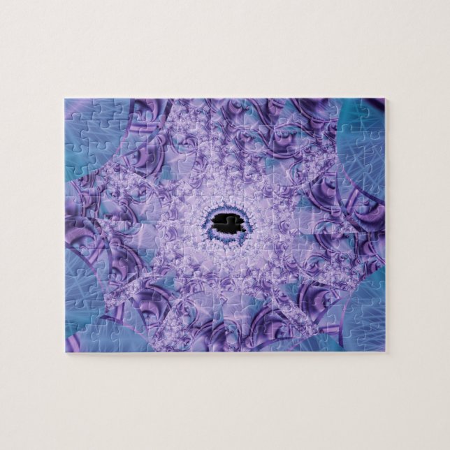 Puzzle Web | Violet et bleu Fractal Art (Horizontal)