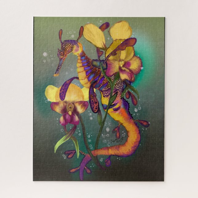 Puzzle Weedy Seadragon avec orchidées (Vertical)