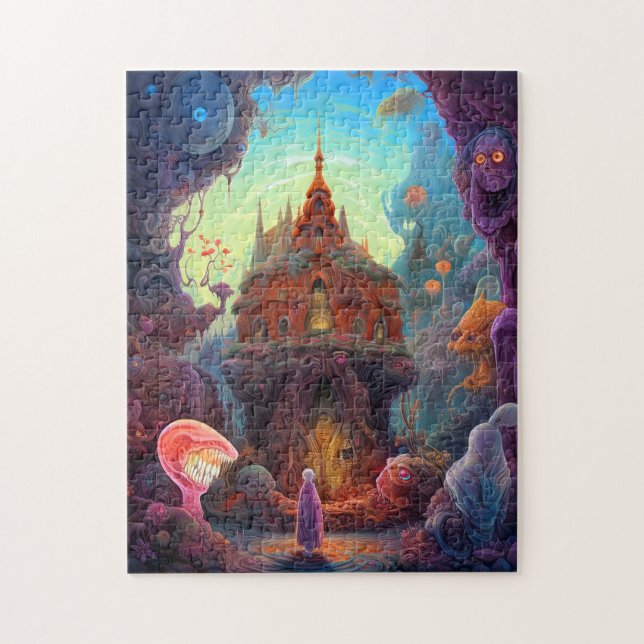 Puzzle Weight Déplaisant House Surreal Art (Vertical)