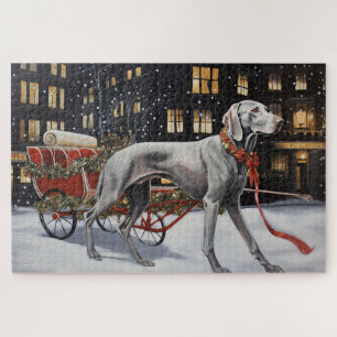 Puzzle Weimaraner Festin de Noël