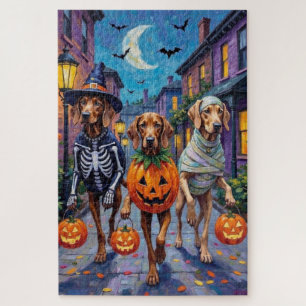 Puzzle Weimaraner Trick-or-Treating en costumes d'Hallowe