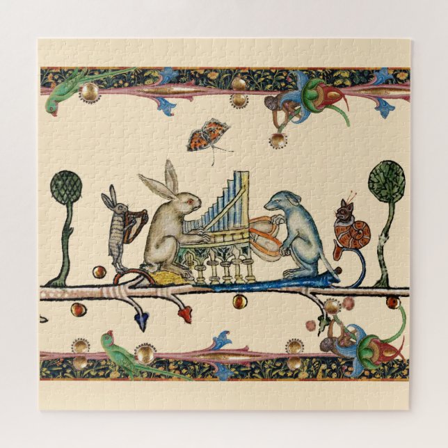 Puzzle WEIRD MÉDIÉVAL DE LA MUSIQUE, Lapin, Chien (Horizontal)