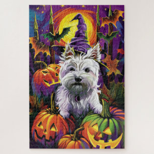 Puzzle West Highland White Terrier Chien Halloween sorciè