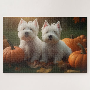 Puzzle West Highland White Terrier Chiot Citrouille d'aut