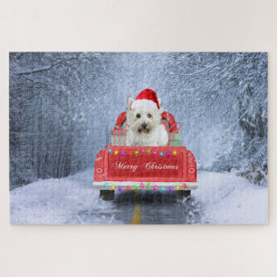 Puzzle West Highland White Terrier Dog dans un camion de