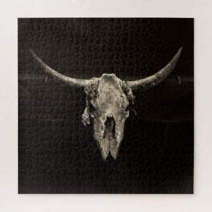Puzzle Western Bull Skull Pays Cowboy Russe Vintage