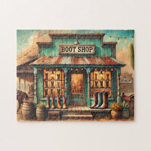 Puzzle Western Rustic Boot Shop Desert Storefront