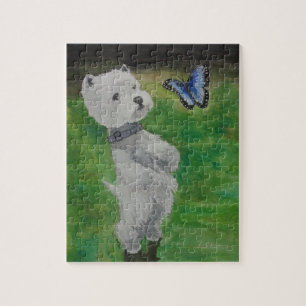 Puzzle Westie avec le papillon