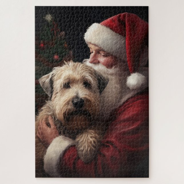 Puzzle Wheaton Terrier Avec Noël Festif Du Père Noël (Vertical)