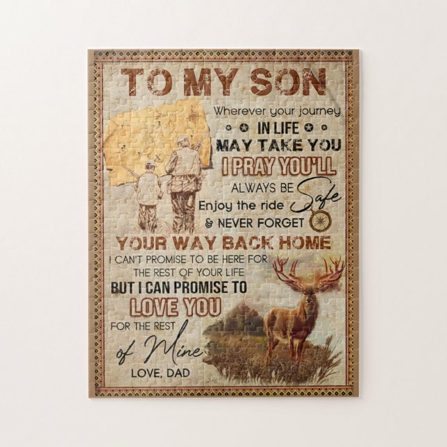 Puzzle Wherever Your Journey In Life - Deer Dad To Son  (Vertical)