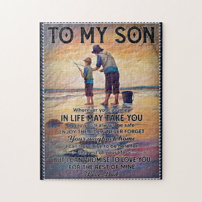 Puzzle Wherever Your Journey In Life-Fishing Dad To Son  (Vertical)