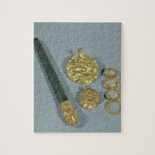 Puzzle Whetstone et anneaux avec la décoration granulée