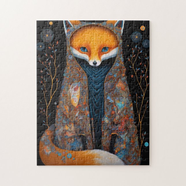 Puzzle Whimsical Fox Woodland Imaginaire Art Jigsaw Puzzl (Vertical)