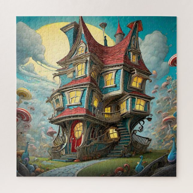 Puzzle Whimsical Storybook Crooked House (Vertical)